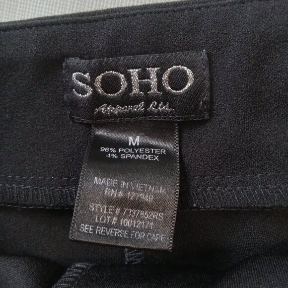 Soho Apparel Black Decorative Tied Belt Straight Leg Dress Pants Women's Medium - Picture 3 of 12